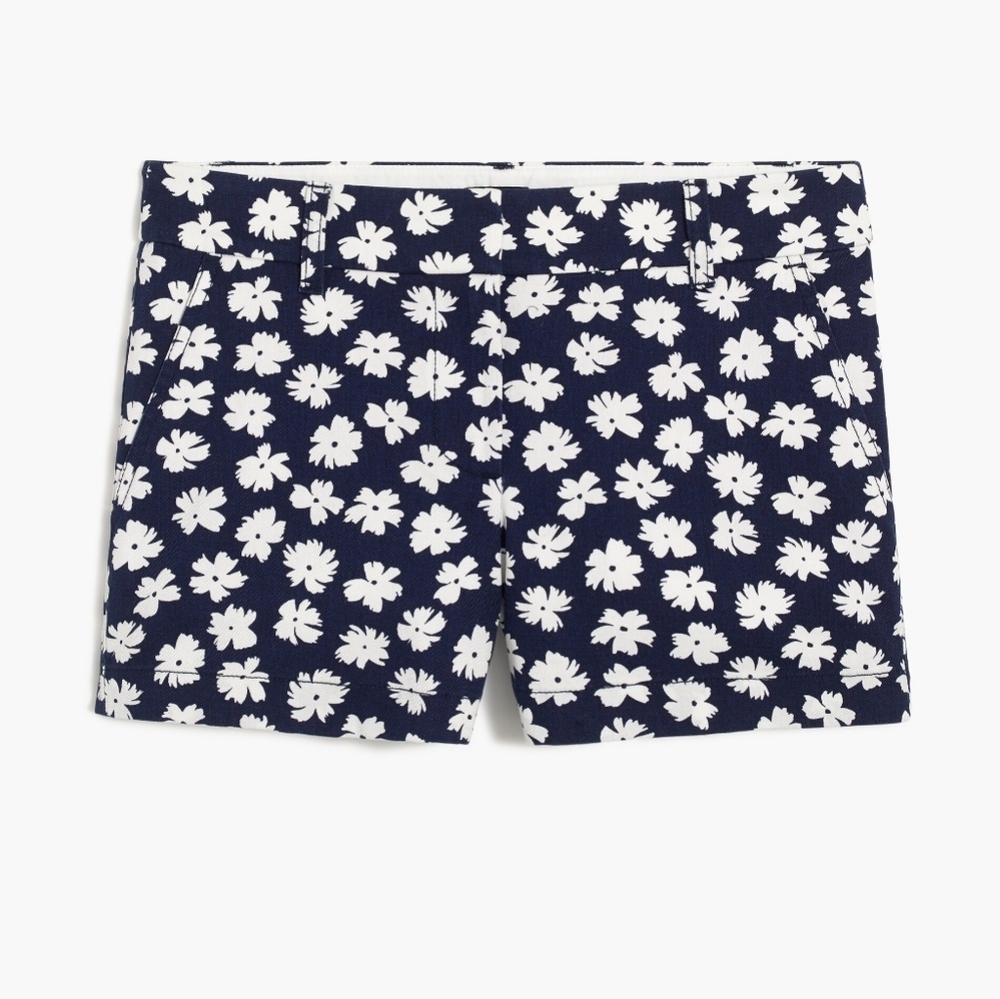 J CREW Floral Navy and White Women's Shorts‎